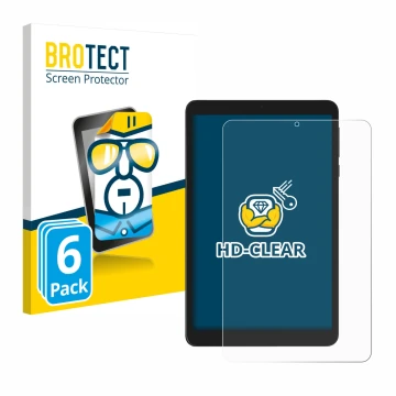 Front side of a product packaging with the brand logo BROTECT. Next to it is the device Doogee T20 Mini shown with the corresp