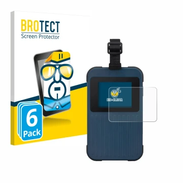 Front side of a product packaging with the brand logo BROTECT. Next to it is the device Acer Enduro Connect M3 shown with the 