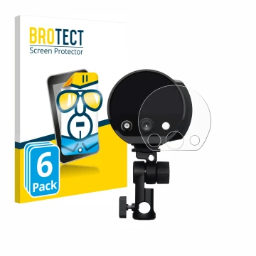Front side of a product packaging with the brand logo BROTECT. Next to it is the device Profoto B10X shown with the correspond