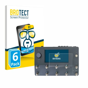 Front side of a product packaging with the brand logo BROTECT. Next to it is the device Neural DSP Quad Cortex shown with the 