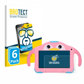 Front side of a product packaging with the brand logo BROTECT. Next to it is the device okulaku KIDS03-Pro03 7