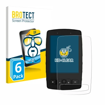 Front side of a product packaging with the brand logo BROTECT. Next to it is the device TwoNav Aventura 2 Plus shown with the 