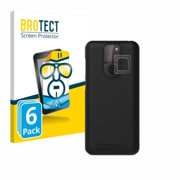 Front side of a product packaging with the brand logo BROTECT. Next to it is the device Emporia Smart 5 Mini (ONLY Camera Lens