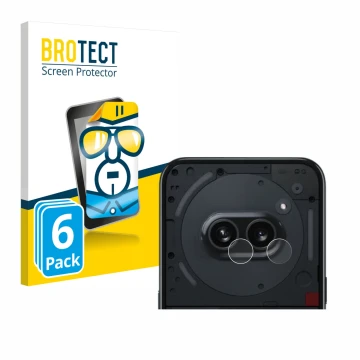 Front side of a product packaging with the brand logo BROTECT. Next to it is the device Nothing Phone (2a) (ONLY Camera Lens) 