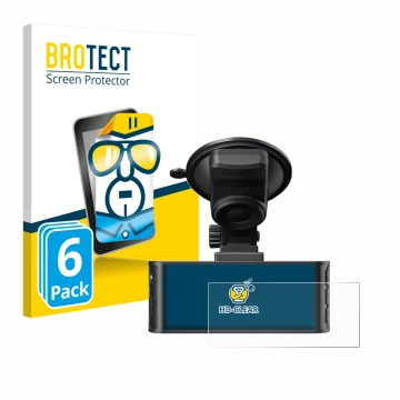 Front side of a product packaging with the brand logo BROTECT. Next to it is the device Redtiger F7NS 4K shown with the corres