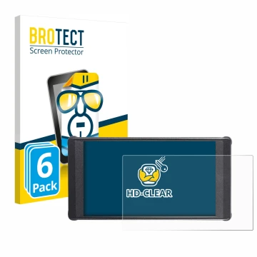 Front side of a product packaging with the brand logo BROTECT. Next to it is the device Portkeys PT6 shown with the correspond