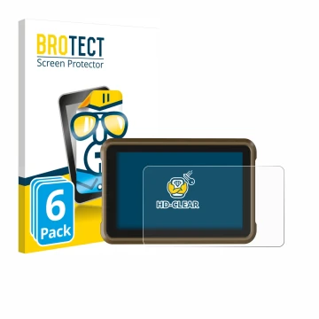 Front side of a product packaging with the brand logo BROTECT. Next to it is the device Atomos Ninja shown with the correspond