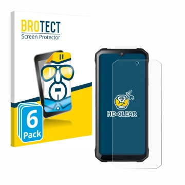 Front side of a product packaging with the brand logo BROTECT. Next to it is the device Hotwav T7 shown with the corresponding