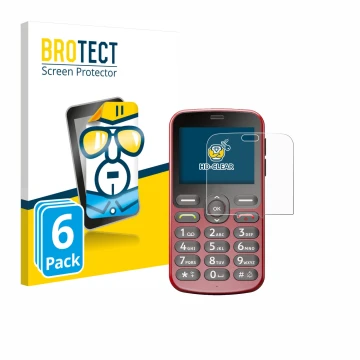 Front side of a product packaging with the brand logo BROTECT. Next to it is the device Doro 1880 shown with the corresponding