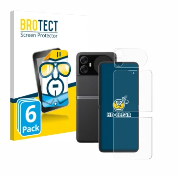 Front side of a product packaging with the brand logo BROTECT. Next to it is the device Blackview Hero 10 (Front+Back) shown w