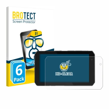 Front side of a product packaging with the brand logo BROTECT. Next to it is the device Chigee AIO-5 Play shown with the corre