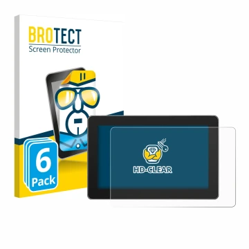 Front side of a product packaging with the brand logo BROTECT. Next to it is the device SmallHD Indie 5 shown with the corresp