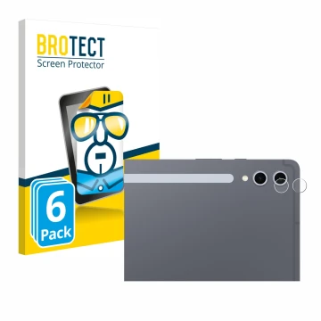 Front side of a product packaging with the brand logo BROTECT. Next to it is the device Samsung Galaxy Tab S10 Plus WiFi (ONLY