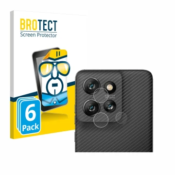 Front side of a product packaging with the brand logo BROTECT. Next to it is the device Motorola ThinkPhone 25 (ONLY Camera Le