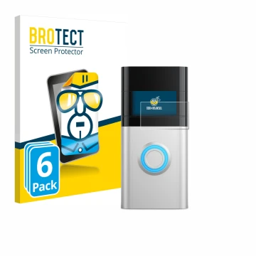 Front side of a product packaging with the brand logo BROTECT. Next to it is the device Ring Video Doorbell 3 Plus shown with 