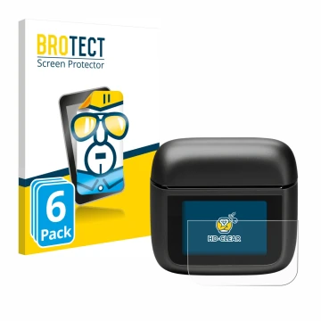 Front side of a product packaging with the brand logo BROTECT. Next to it is the device JBL Tour Pro 3 shown with the correspo