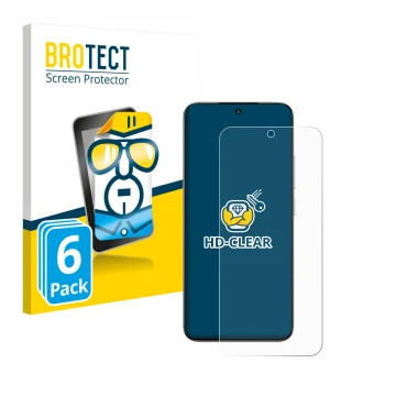 Front side of a product packaging with the brand logo BROTECT. Next to it is the device Xiaomi 15 shown with the corresponding