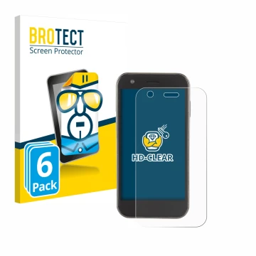 Front side of a product packaging with the brand logo BROTECT. Next to it is the device Soyes XS12 shown with the correspondin