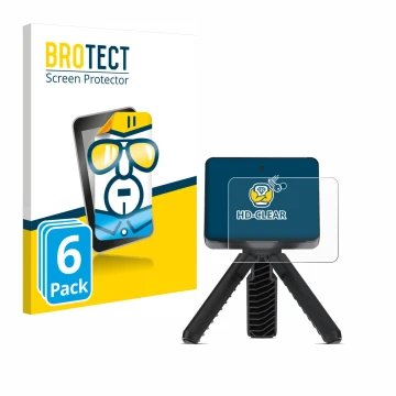 Front side of a product packaging with the brand logo BROTECT. Next to it is the device Garmin Approach R10 shown with the cor