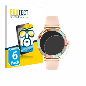 Front side of a product packaging with the brand logo BROTECT. Next to it is the device Braidol Smartwatch 1.27