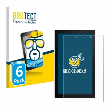 Front side of a product packaging with the brand logo BROTECT. Next to it is the device SONOFF NSPanel Pro 120 shown with the 