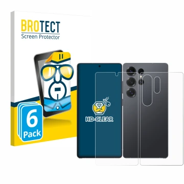 Front side of a product packaging with the brand logo BROTECT. Next to it is the device Samsung Galaxy S25 Ultra Enterprise Ed