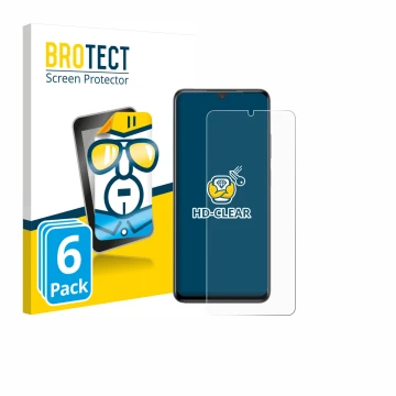 Front side of a product packaging with the brand logo BROTECT. Next to it is the device ZTE Blade V70 Max shown with the corre