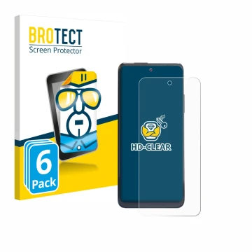 Front side of a product packaging with the brand logo BROTECT. Next to it is the device Thuraya One shown with the correspondi