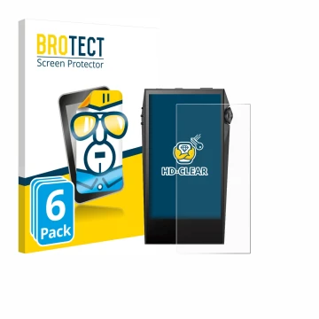 Front side of a product packaging with the brand logo BROTECT. Next to it is the device Astell&Kern SP3000M shown with the cor