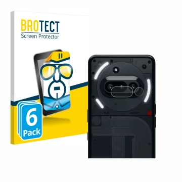 Front side of a product packaging with the brand logo BROTECT. Next to it is the device Nothing Phone (3a) (ONLY Camera Lens) 