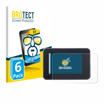 Front side of a product packaging with the brand logo BROTECT. Next to it is the device Yamaha MT-07 2023 shown with the corre