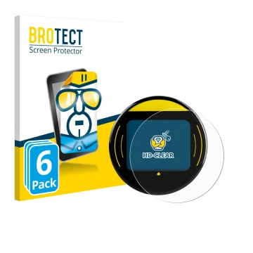 Front side of a product packaging with the brand logo BROTECT. Next to it is the device Nayax Onyx shown with the correspondin