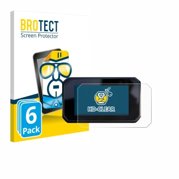 Front side of a product packaging with the brand logo BROTECT. Next to it is the device Honda CBR650R 2025 shown with the corr