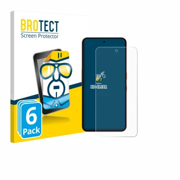 Front side of a product packaging with the brand logo BROTECT. Next to it is the device Nothing CMF Phone 2 Pro shown with the