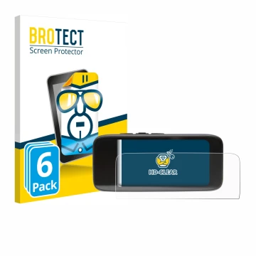 Front side of a product packaging with the brand logo BROTECT. Next to it is the device Peterson StroboClip HD shown with the 
