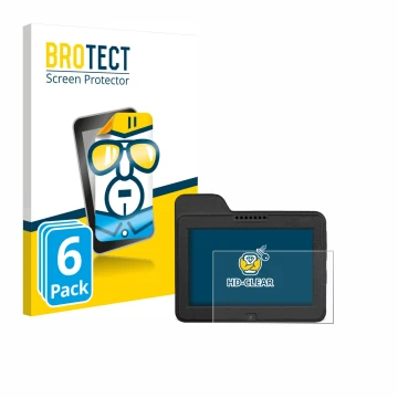 Front side of a product packaging with the brand logo BROTECT. Next to it is the device Naviter Omni shown with the correspond