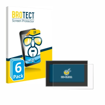 Front side of a product packaging with the brand logo BROTECT. Next to it is the device Headrush Flex Prime shown with the cor