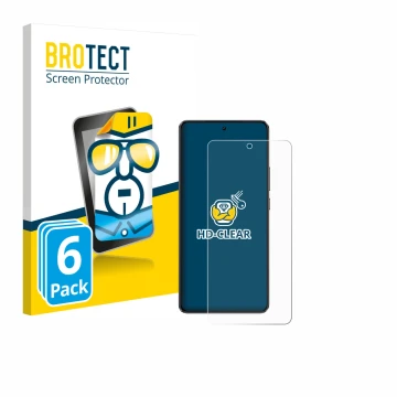 Front side of a product packaging with the brand logo BROTECT. Next to it is the device realme GT 7 shown with the correspondi