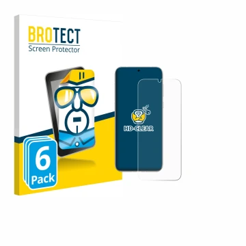 Front side of a product packaging with the brand logo BROTECT. Next to it is the device Huawei Pura 80 Ultra shown with the co