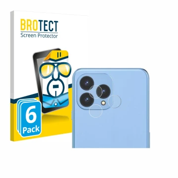 Front side of a product packaging with the brand logo BROTECT. Next to it is the device Cubot P80 (ONLY Camera) shown with the