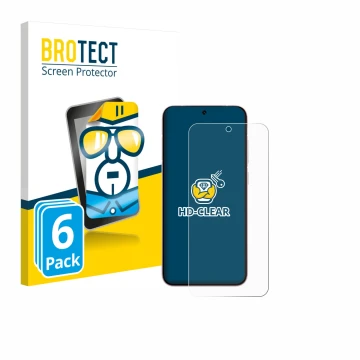 Front side of a product packaging with the brand logo BROTECT. Next to it is the device Vivo X200 FE shown with the correspond