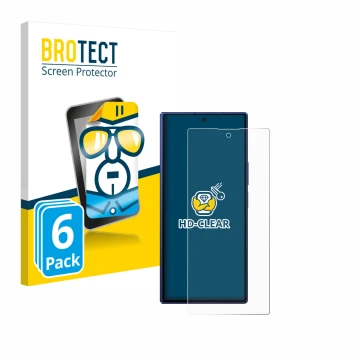 Front side of a product packaging with the brand logo BROTECT. Next to it is the device Samsung Galaxy Z Fold 7 shown with the