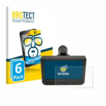Front side of a product packaging with the brand logo BROTECT. Next to it is the device dnt DigiTele PRO shown with the corres