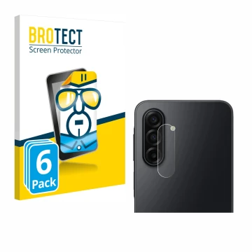 Front side of a product packaging with the brand logo BROTECT. Next to it is the device Samsung Galaxy A17 5G (ONLY Camera Len