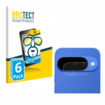 Front side of a product packaging with the brand logo BROTECT. Next to it is the device Google Pixel 10 (ONLY Camera Lens) sho