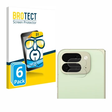 Front side of a product packaging with the brand logo BROTECT. Next to it is the device Google Pixel 10 Pro Fold (ONLY Camera 