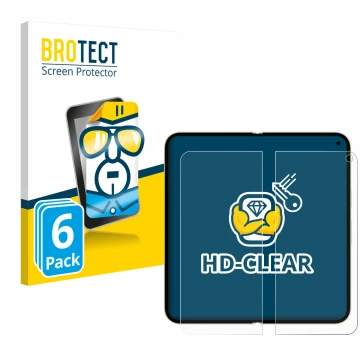 Front side of a product packaging with the brand logo BROTECT. Next to it is the device Google Pixel 10 Pro Fold (Inner displa