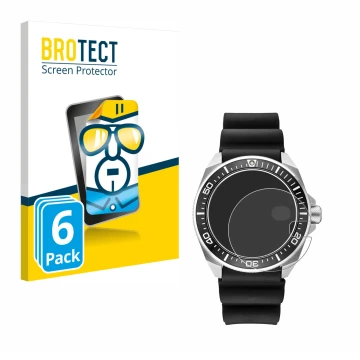 Front side of a product packaging with the brand logo BROTECT. Next to it is the device Seiko Prospex SRPE37 shown with the co