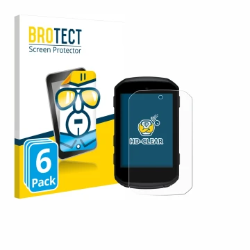 Front side of a product packaging with the brand logo BROTECT. Next to it is the device Garmin Edge 850 shown with the corresp