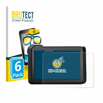 Front side of a product packaging with the brand logo BROTECT. Next to it is the device KTM 990 Duke 2024 shown with the corre